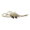 Broche d'occasion or 750 2 tons saphir diamant - vue V1
