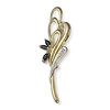 Broche d'occasion or 750 2 tons saphir diamant - vue V2