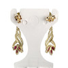 Boucles d'oreilles d'occasion or 750 2 tons rubis - vue V3