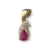 Pendentif d'occasion or 750 jaune diamant rubis - vue V1