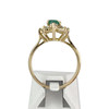 Bague d'occasion or 750 jaune fleur émeraude diamants - vue V3