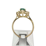 Bague d'occasion or 750 jaune fleur émeraude diamants - vue 3