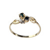 Bague d'occasion or 750 jaune saphirs - vue V1
