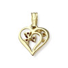 Pendentif coeur d'occasion or 750 jaune rubis diamant - vue V2