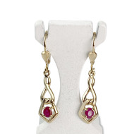 Boucles d'oreilles d'occasion or 750 jaune rubis