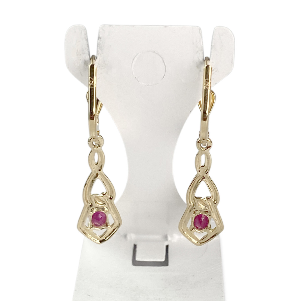 Boucles d'oreilles d'occasion or 750 jaune rubis - vue 3