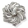 Broche d'occasion or 750 blanc fleur diamants - vue V1