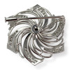 Broche d'occasion or 750 blanc fleur diamants - vue V2