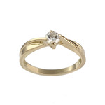 Solitaire d'occasion or 750 jaune diamant - vue 1