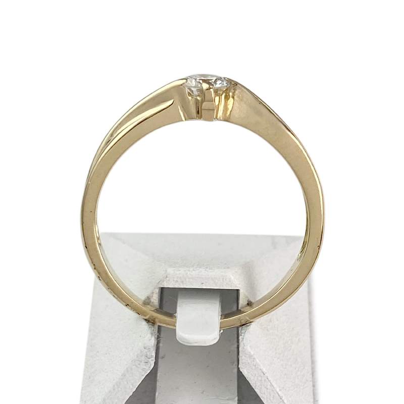 Solitaire d'occasion or 750 jaune diamant - vue 3