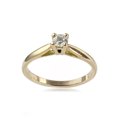 Solitaire d'occasion or 750 jaune diamant