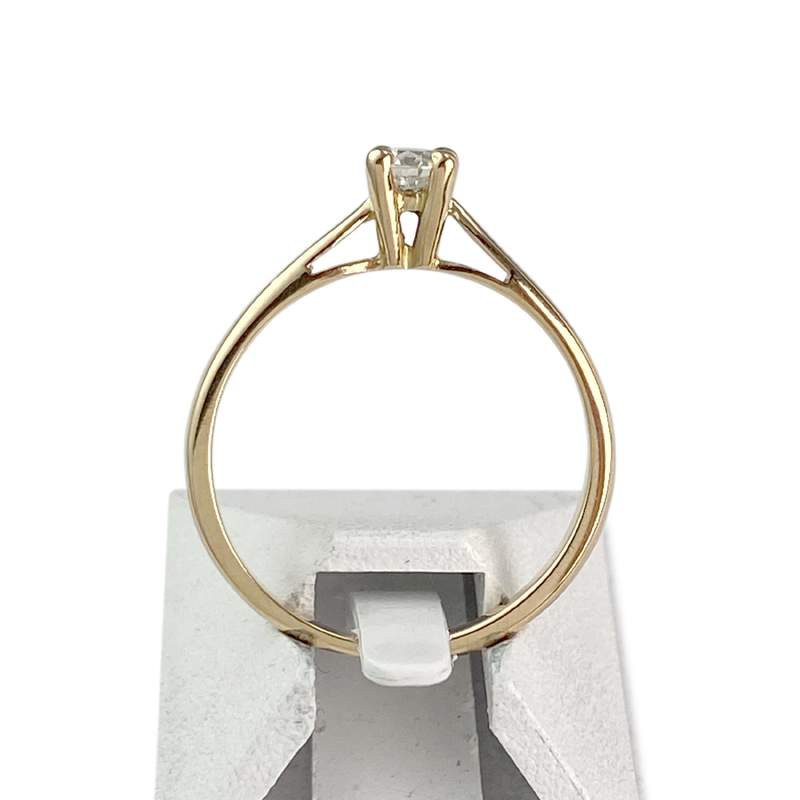 Solitaire d'occasion or 750 jaune diamant - vue 3