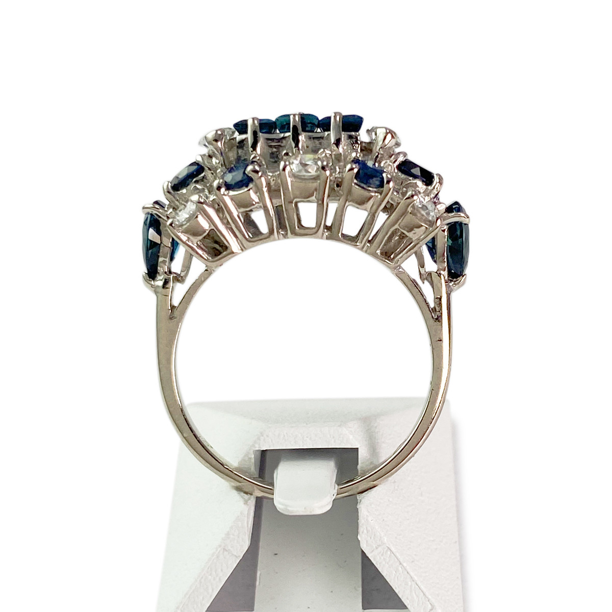 Bague d'occasion or 750 blanc saphir saphir saphir diamant diamant - vue 3