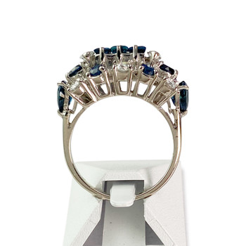 Bague d'occasion or 750 blanc saphir saphir saphir diamant diamant