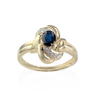 Bague d'occasion or 750 jaune saphir diamants