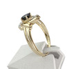 Bague d'occasion or 750 jaune saphir diamants - vue V2