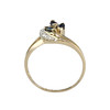 Bague d'occasion or 750 jaune saphir diamants - vue V1
