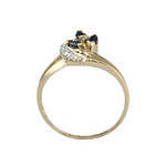 Bague d'occasion or 750 jaune saphir diamants - vue 1