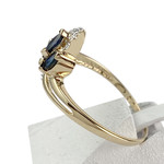 Bague d'occasion or 750 jaune saphir diamants - vue 2