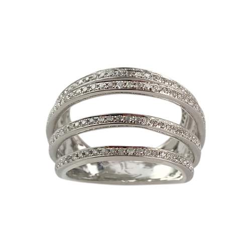 Bague d'occasion or 750 blanc diamants