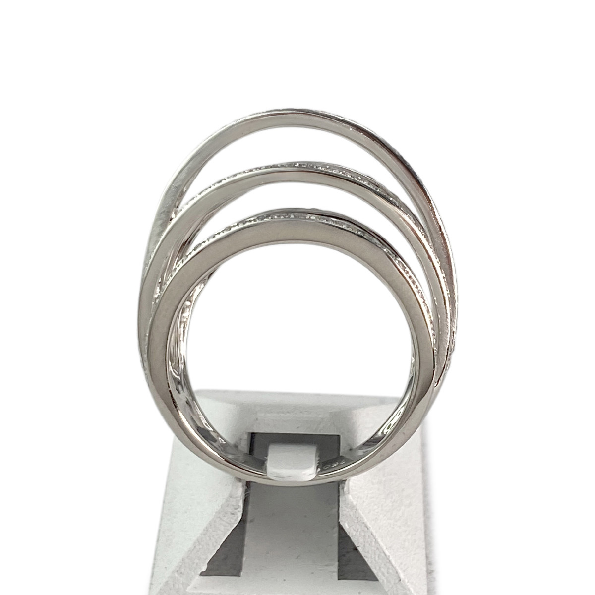 Bague d'occasion or 750 blanc diamants - vue 3