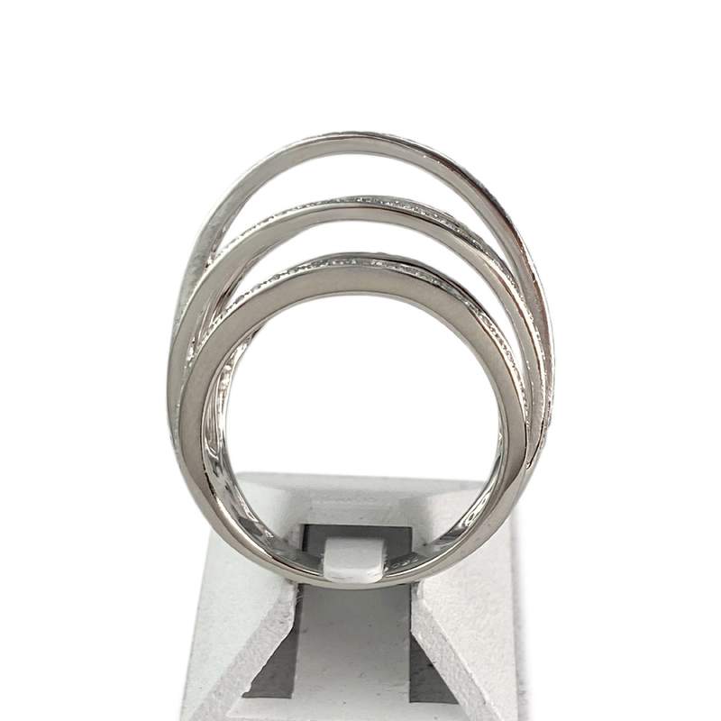 Bague d'occasion or 750 blanc diamants - vue 3