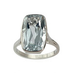 Bague d'occasion or 750 blanc aigue marine - vue 1