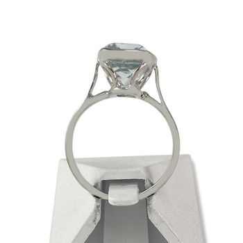 Bague d'occasion or 750 blanc aigue marine