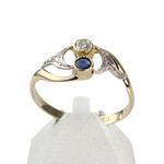 Bague d'occasion or 750 jaune diamant saphir - vue 1