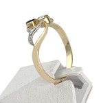 Bague d'occasion or 750 jaune diamant saphir - vue 2