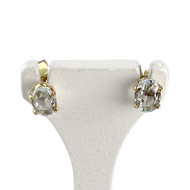 Boucles d'oreilles d'occasion or 750 jaune aigue marine