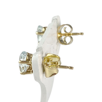 Boucles d'oreilles d'occasion or 750 jaune aigue marine
