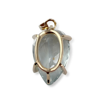 Pendentif d'occasion or 750 jaune topaze sky blue