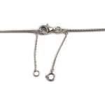 Tweedehands ketting van 750 witgoud met slangengroefpatroon, amethisten en diamanten, 55 cm - afbeelding 3