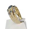 Bague d'occasion or 750 jaune saphirs diamants - vue V2