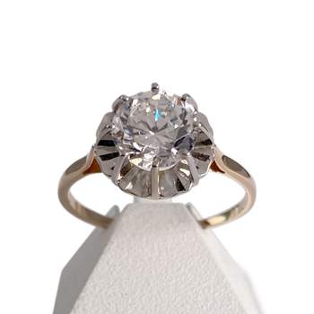 Bague d'occasion or 750 2 tons oxyde de zirconium