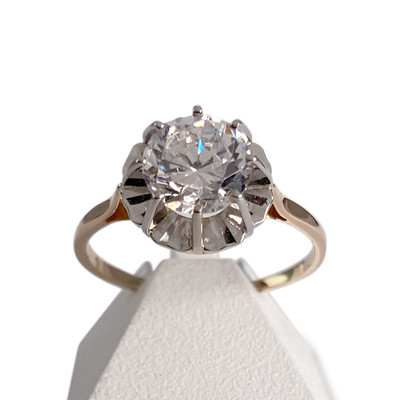 Bague d'occasion or 750 2 tons oxyde de zirconium