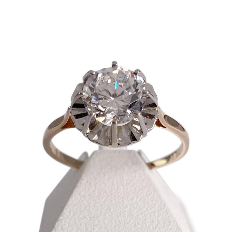 Bague d'occasion or 750 2 tons oxyde de zirconium - vue 1