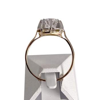 Bague d'occasion or 750 2 tons oxyde de zirconium