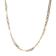 Tweedehands gouden ketting 750 geel paard en afgewisseld
