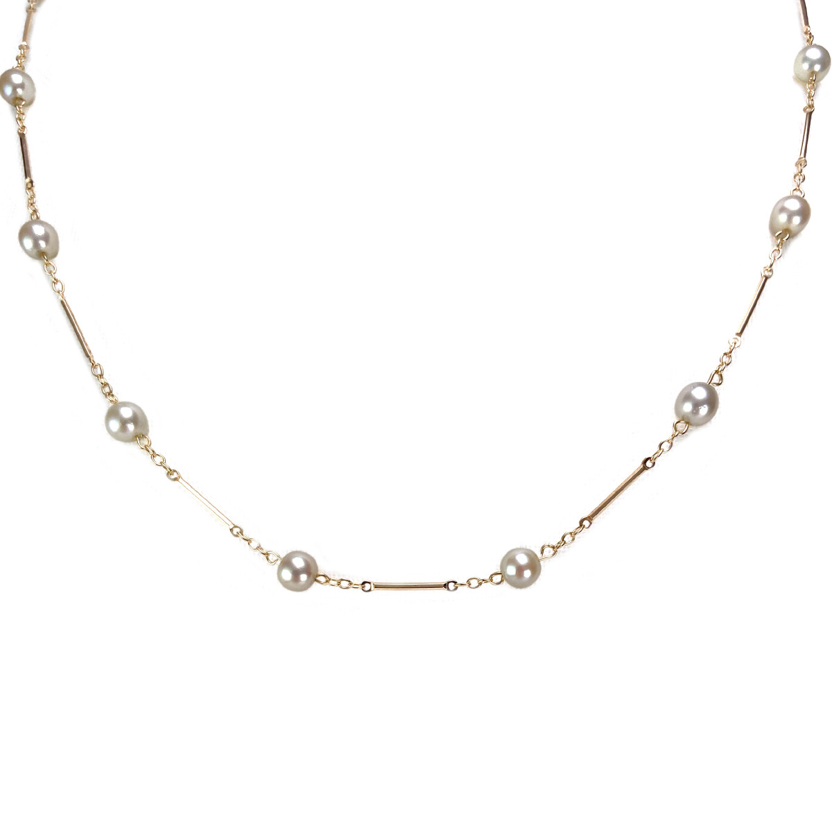 Collier d'occasion or 750 jaune perle de culture