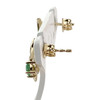 Boucles d'oreilles d'occasion or 750 2 tons diamant émeraude - vue V2