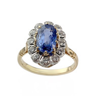 Bague d'occasion or 750 2 tons saphir diamant