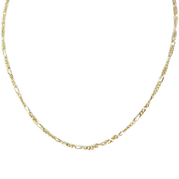 Used 750 yellow gold chain with horse and alternating links, 45.5 cm