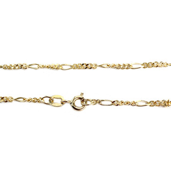 Used 750 yellow gold chain with horse and alternating links, 45.5 cm