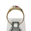 Bague d'occasion or 750 2 tons diamant émeraude saphir rubis - vue V3