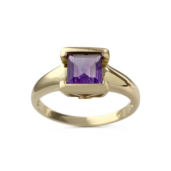 Bague d'occasion or 750 jaune améthyste
