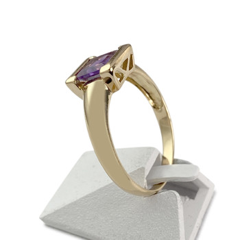 Bague d'occasion or 750 jaune améthyste