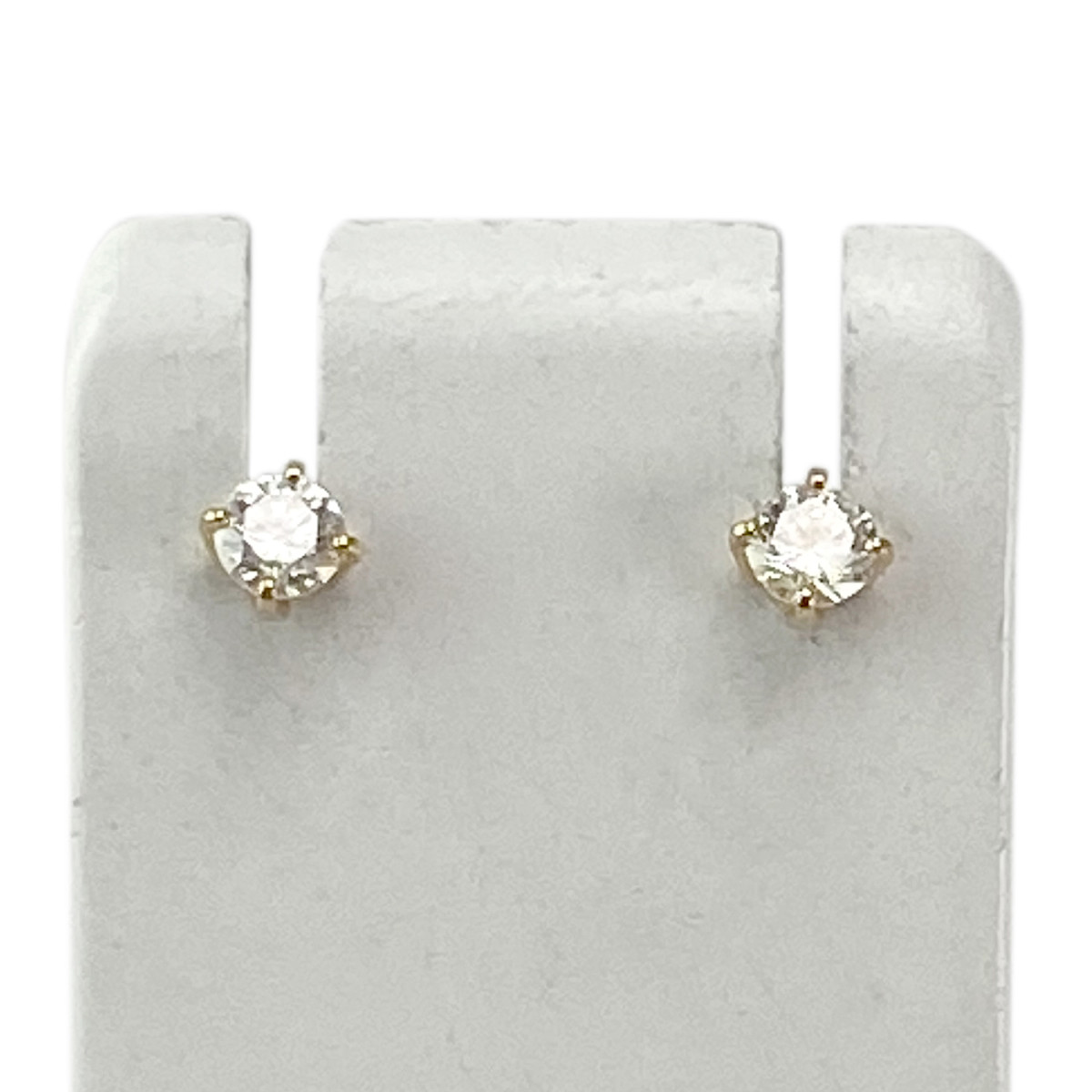 Tweedehands gouden 750 gele diamanten oorbellen