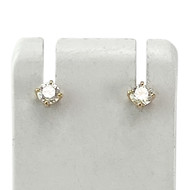 Tweedehands gouden 750 gele diamanten oorbellen